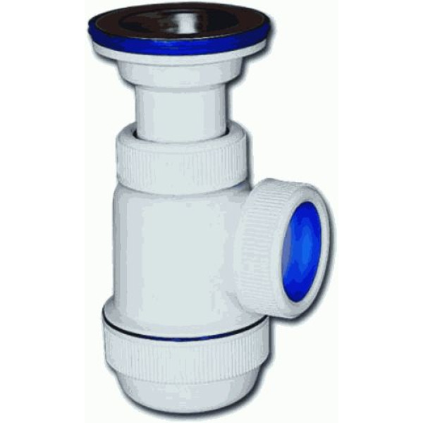 Сифон для мойки 1 1/2"х40 мм VIR МИНИ Элит с литым выпуском и нерж. чашкой д.70мм ВИР ПЛАСТ (30980672)