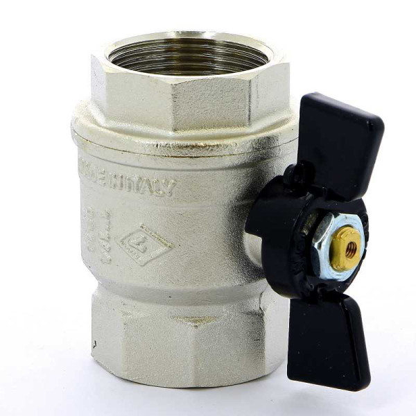 Кран Bugatti 1 1/4" ВВ шаровый New Jersey 912 (черная бабочка) (09120007)