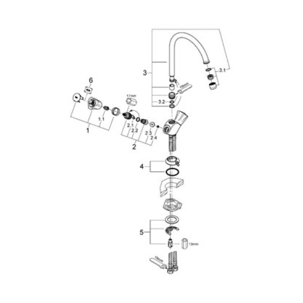 Смеситель для кухни Grohe Costa L (31812001)
