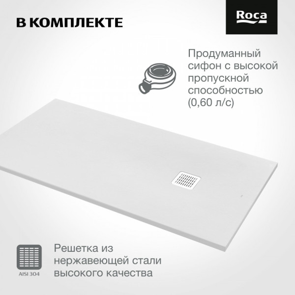 Душевой поддон Roca Terran 70x160x31 профиль белый (AP1016402BC01100)
