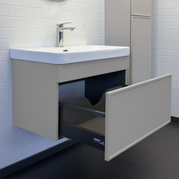 Тумба подвесная Comforty Турин 810x510x465 дуб белый матовый с раковиной (00-00009124) Тумба подвесная Comforty Турин 810x510x465 дуб белый матовый с раковиной (00-00009124)