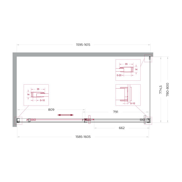 Душевой уголок BelBagno Soft Close-1 160x80x200 стекло прозрачное, профиль хром глянцевый (SOFT_CLOSE-1-AH-1-160/80-C-Cr)