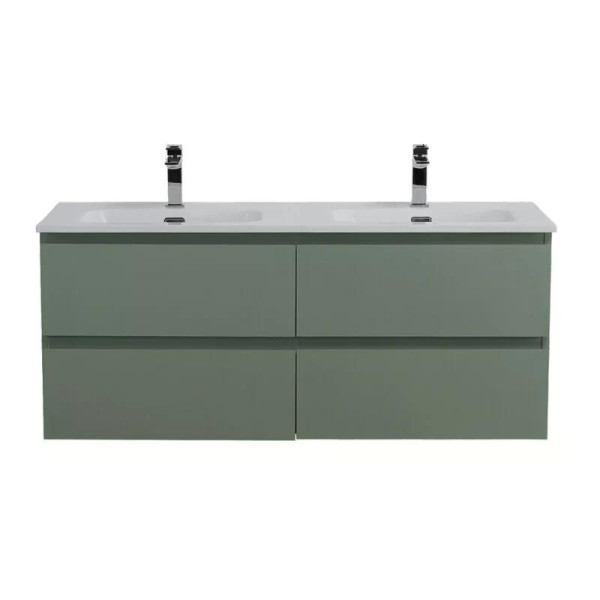 Тумба подвесная Cezares Kraft 1200x455x500 с фрезерованными ручками по всей длине фасада с четырьмя выкатными ящиками еловый матовый (KRAFT-1200-4C-SO