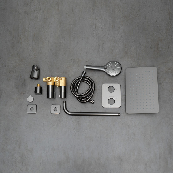 Смеситель для душа Lemark Bronx встраиваемый графит (LM3749GM) Смеситель для душа Lemark Bronx встраиваемый графит (LM3749GM)