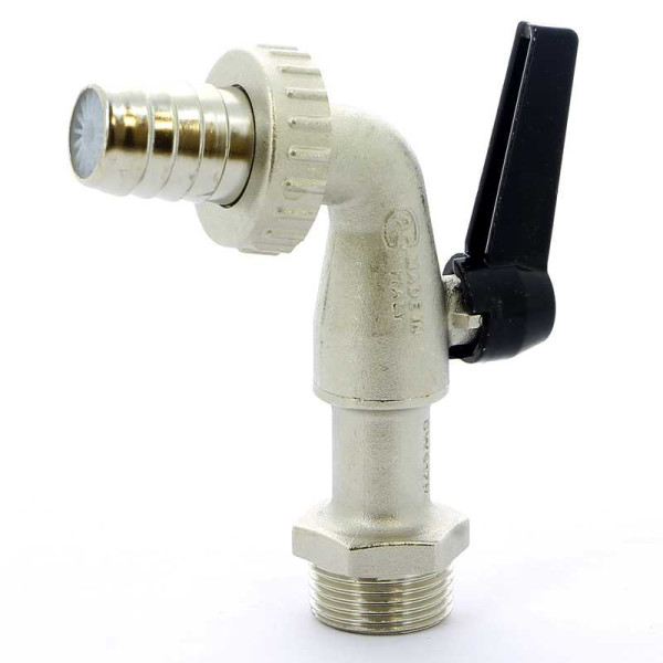 Кран Bugatti 1" шаровый сливной со штуцером Alaska 689 (черная ручка) (06890088) Кран Bugatti 1" шаровый сливной со штуцером Alaska 689 (черная ручка) (06890088)