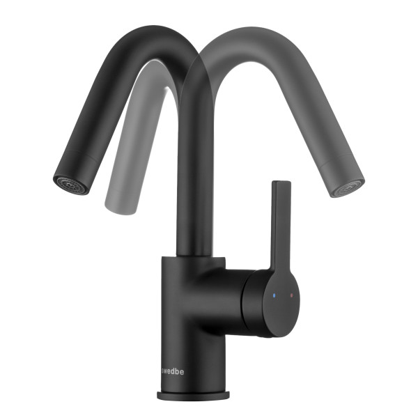 Смеситель для раковины Swedbe Diana черный (1012B)