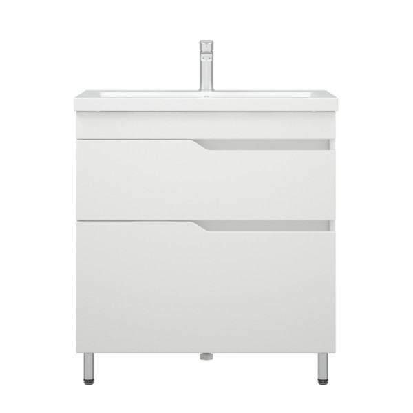 Тумба напольная Melodia Лотос 70 (Фостер/Como 70) 2 ящика белая (MFR80030WT)