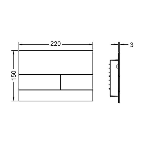 Клавиша смыва TECEsquare II металл PVD Brushed Nickel (с покрытием против отпечатков пальцев) (9240843)