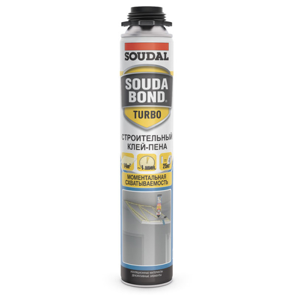 Клей-пена пистолетный Soudabond Turbo 12x750 мл. Soudal (168513)