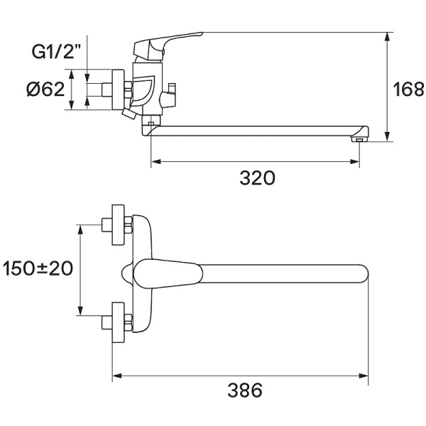 Смеситель для ванны и душа Santek Форт с душевым комплектом хром (WH5A12004C001)