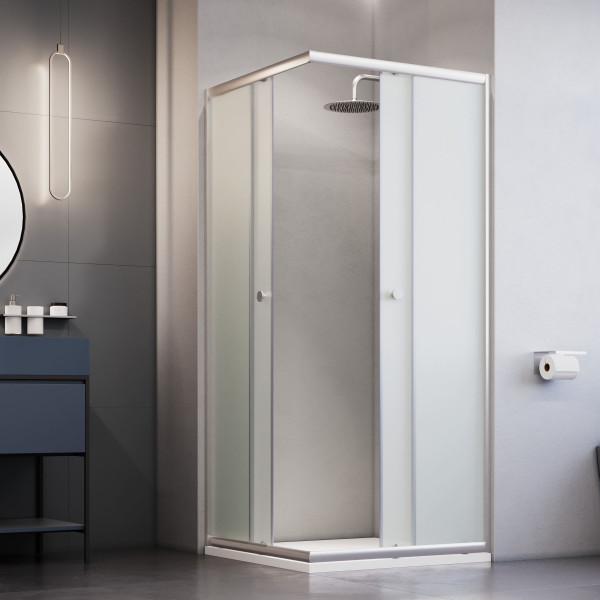 Душевой уголок RGW Dolphin 80x80 стекло фабрик (fabrik), профиль хром (28912588-101)