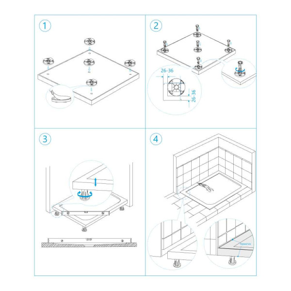 Ножки для поддона RGW N-01 (10) Ножки для поддона RGW N-01 (10)