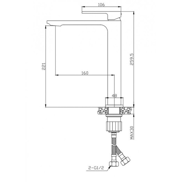 Смеситель для раковины BelBagno Luce (LUC-LMC-CRM)