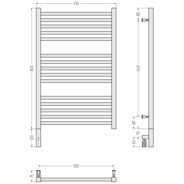 Полотенцесушитель электрический Сунержа Модус 3.0 800x500 провод слева матовый белый (30-5700-8050)