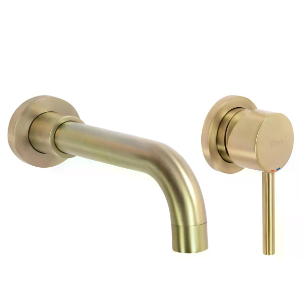 Смеситель для раковины Rea Lungo long золото матовое (REA-B4109)