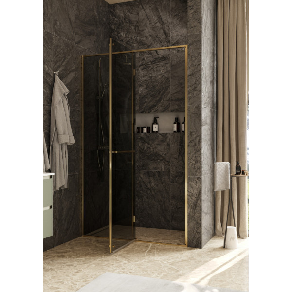 Душевая дверь Roca Apex 120x200  L стекло тонированное, профиль золото матовое (Z.RU93.0.778.9)