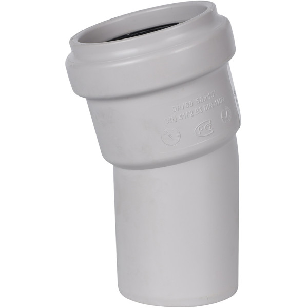 Отвод 58x15 Stout (PP, серый) (SKB-0008-005815)