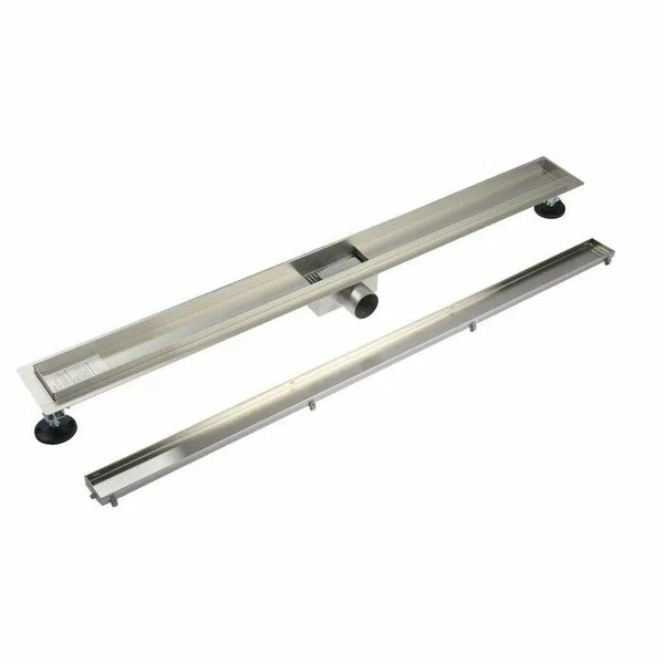 Лоток душевой TIM 900 мм с решеткой под плитку, сухой +гидрозатвор (BAD459002)