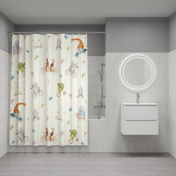 Шторка для ванн текстильная Iddis Base 180x200 бежевая (BA03P18i11)