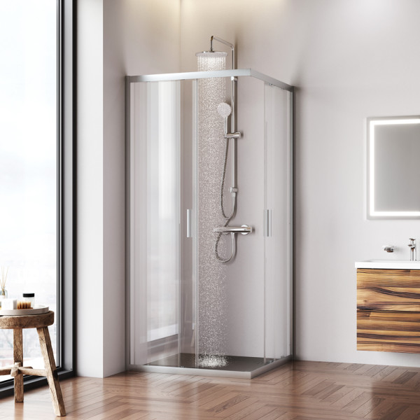 Душевой уголок AM.PM Gem 90x90x195 стекло прозрачное, профиль хром матовый (W90G-403-9090MT)
