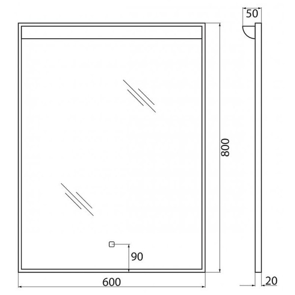 Зеркало с подсветкой BelBagno SPC-UNO 60x80 (SPC-UNO-600-800-TCH)