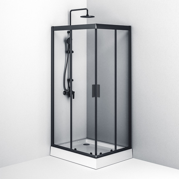Душевой уголок AM.PM Gem 80x100x190 стекло прозрачное, профиль черный матовый (W90G-404-100280-BT)