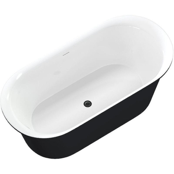 Ванна акриловая Aquanet Family Smart 170х78 белый/черный матовый Black matte слив-перелив (293083)