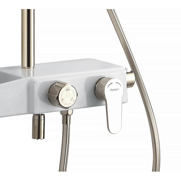 Душевая система Azario с поворотным изливом белый/золото (AZ-801-1)