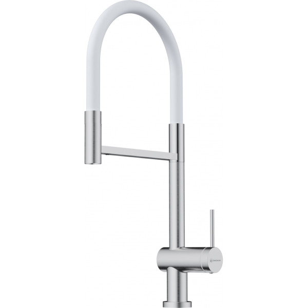 Смеситель для кухни Omoikiri Kanto-2 Plus-SB BN-WH с гибким изливом белый (4994450)