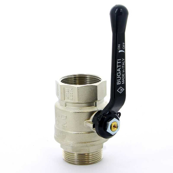 Кран Bugatti 1 1/2" ВН шаровый Arizona 605 (черная ручка) (06050089)