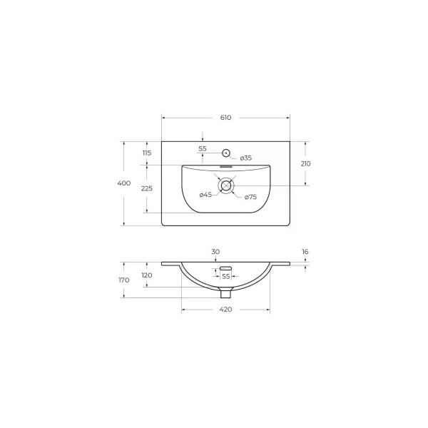 Раковина мебельная BelBagno 61x40 белая глянцевая (BB-8099-3-60) Раковина мебельная BelBagno 61x40 белая глянцевая (BB-8099-3-60)