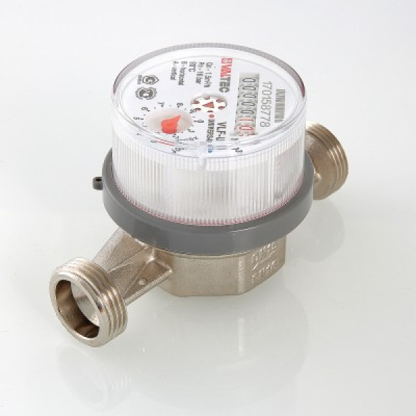 Счетчик для воды универсальный Valtec 1/2" (110 мм., без сгонов) VLF-15U-L.110 Счетчик для воды универсальный Valtec 1/2" (110 мм., без сгонов) VLF-15U-L.110
