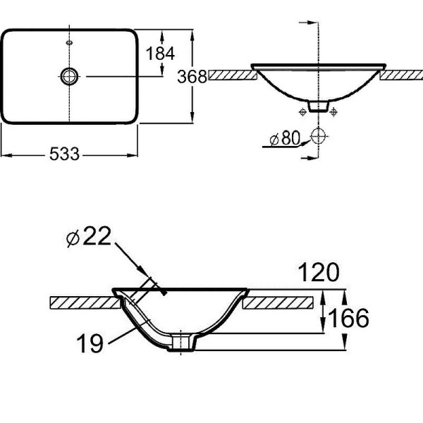 Раковина встраиваемая Jacob Delafon Carillon 53,3x36,8 белая (E96117-0) Раковина встраиваемая Jacob Delafon Carillon 53,3x36,8 белая (E96117-0)