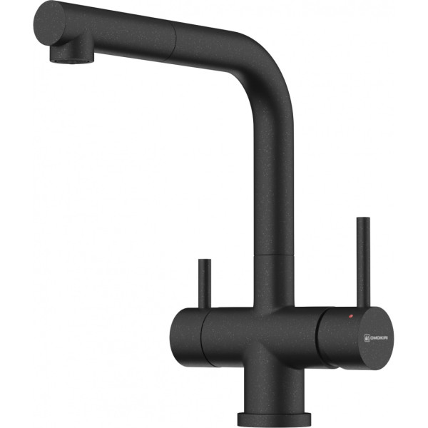 Смеситель для кухни Omoikiri Takamatsu-S-BL с переключателем на фильтр, с выдвижным изливом черный (4994570)