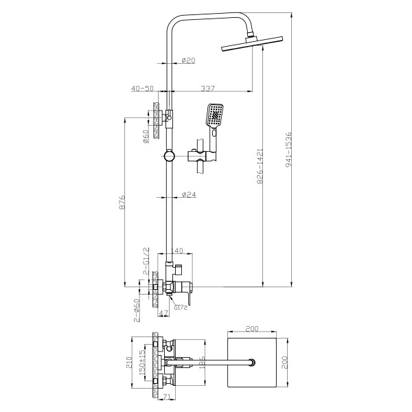 Душевая система Rossinka RS50-45 (RS50-45)
