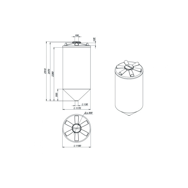 Емкость ЭкоПром ФМ 2000 л. белая (108.2000.001.0) Емкость ЭкоПром ФМ 2000 л. белая (108.2000.001.0)