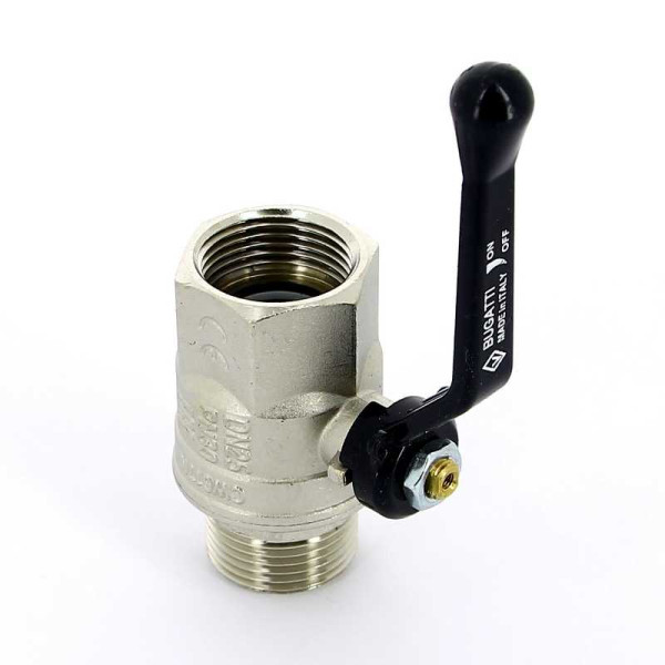 Кран Bugatti 1" ВН шаровый New Jersey 915 (черная ручка) (09150005) Кран Bugatti 1" ВН шаровый New Jersey 915 (черная ручка) (09150005)