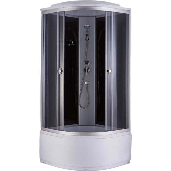 Душевая кабина Niagara 800*800*2200 стекло тонированное, задние стенки стекло черное, профиль хром (NG-2507)