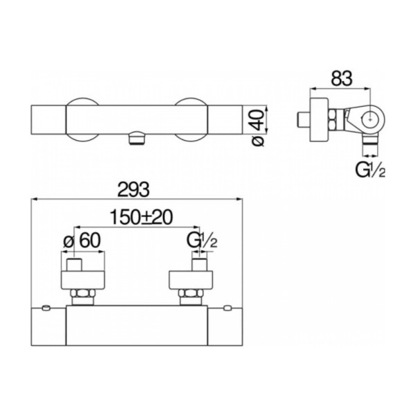 Смеситель для ванны и душа Nobili Seven черный (SE124030BM) Смеситель для ванны и душа Nobili Seven черный (SE124030BM)