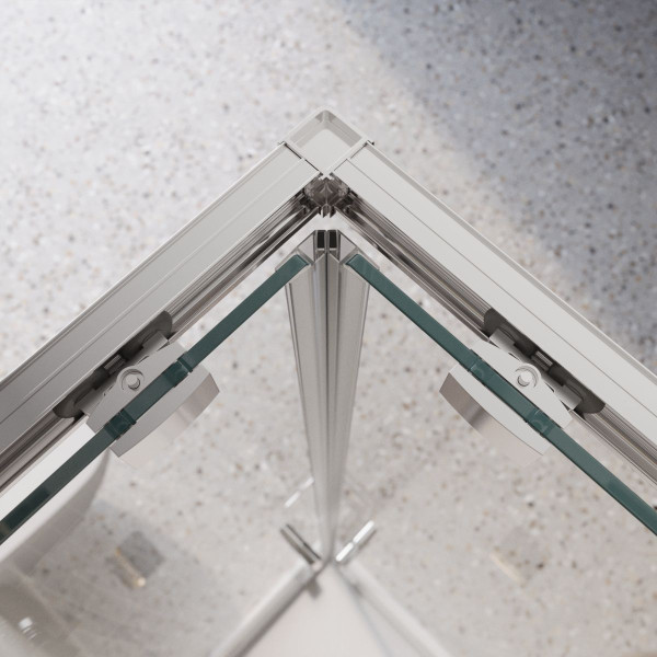 Душевой уголок BelBagno Luce 1150x1150x195 стекло прозрачное, профиль хром (LUCE-A-22-90+25-C-Cr)