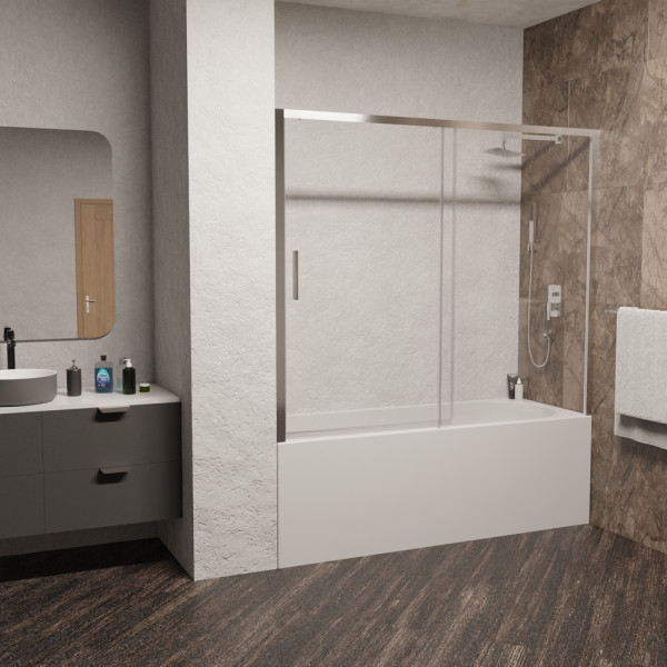 Душевые шторки для ванн RGW Screens 180x150 стекло прозрачное, профиль хром (34114518-11)