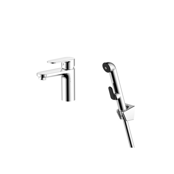 Смеситель для раковины Aquatek Ника с гигиеническим душем хром (AQ1812CR)