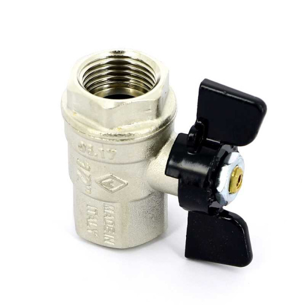 Кран Bugatti 1/2" ВВ шаровый New Jersey 912 (черная бабочка) (09120004)