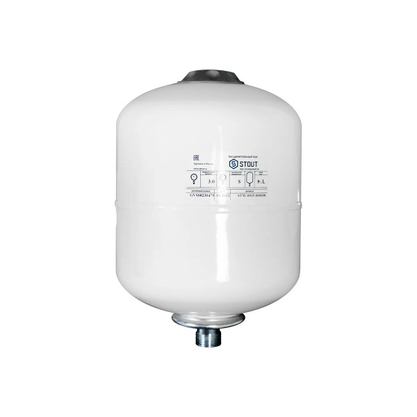 Бак расширительный для ГВС и гелиосистем Stout 18 л. (белый, вертикальный) (STW-0015-000018)
