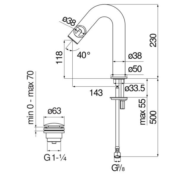 Смеситель для раковины Nobili Sole хром (SO130118/2IX)