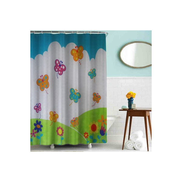 Шторка для ванны текстильная Melodia 180х180 см Бабочки (MZ-85) Шторка для ванны текстильная Melodia 180х180 см Бабочки (MZ-85)