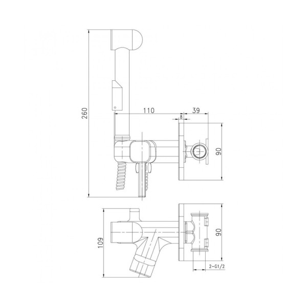 Смеситель для биде Lemark Solo с гигиеническим душем, встраиваемый (LM7165С) Смеситель для биде Lemark Solo с гигиеническим душем, встраиваемый (LM7165С)