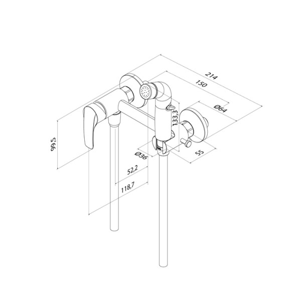 Смеситель с гигиеническим душем Iddis Ray хром глянцевый (RAYSB00i08)