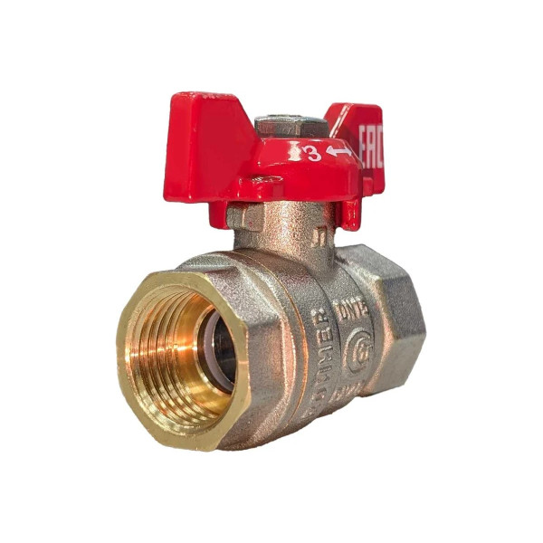 Кран 1/2" ВВ шаровый Rommer (ГОСТ, красная бабочка) RBV-0003-2110215 Кран 1/2" ВВ шаровый Rommer (ГОСТ, красная бабочка) RBV-0003-2110215