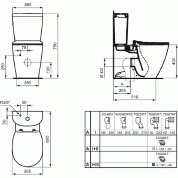 Бачок для унитаза Ideal Standard Connect 376х315х177 (E785601)